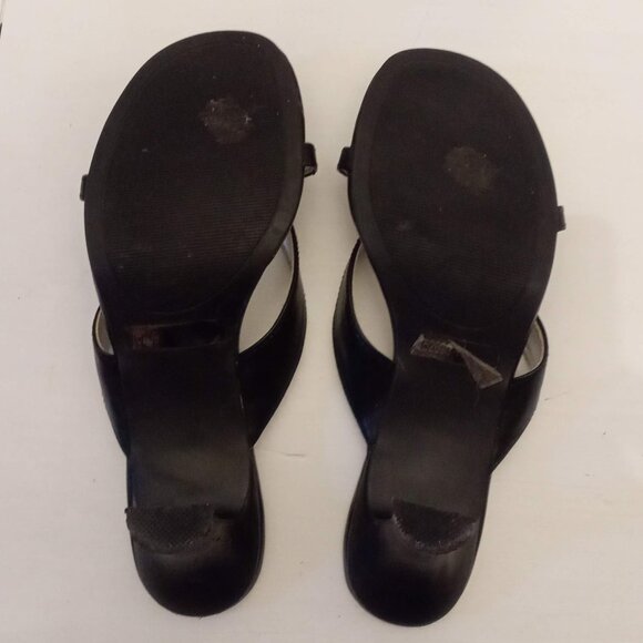 Rampage Madison Black Strappy Sandals Shoes 2.5” Kitten Heels Thongs size 7 READ - Picture 5 of 6